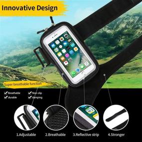 img 3 attached to 📱 Wrist Band Forearm Cell Phone Holder Bag, Riding Wristband Pouch with Key Card Cash Holder for Cycling, Jogging, Exercise, for Smartphones Up to 6 Inches