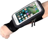 📱 wrist band forearm cell phone holder bag, riding wristband pouch with key card cash holder for cycling, jogging, exercise, for smartphones up to 6 inches logo