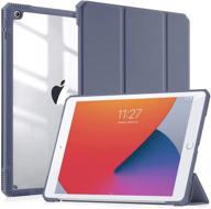 lovrug ipad 10.2 inch case 9th/8th/7th generation 2021/2020/2019 - slim lightweight [shockproof] [auto wake/sleep] - translucent frosted protective cover (grayish purple) logo