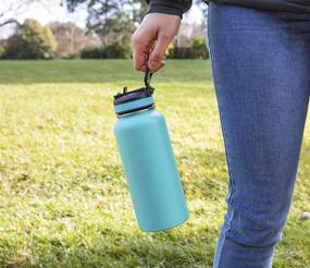 img 1 attached to 🌊 MIRA 32 oz Stainless Steel Water Bottle with Straw Lid - Hydro Vacuum Insulated Metal Thermos Flask - Keeps Cold for 24 Hours, Hot for 12 Hours - BPA-Free Straw Cap - Teal