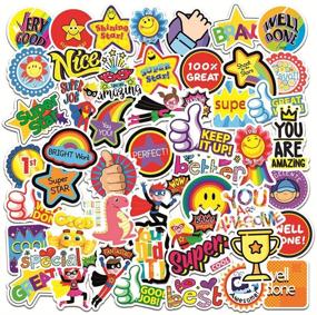 img 4 attached to 🌟 Inspire Young Minds: 50 Motivational Words Stickers for Kids, Waterproof Vinyl Stickers for Kindergarten Students and Pupils