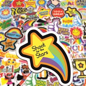 img 2 attached to 🌟 Inspire Young Minds: 50 Motivational Words Stickers for Kids, Waterproof Vinyl Stickers for Kindergarten Students and Pupils