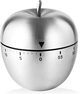 ⏲️ ud apple kitchen timer - cute stainless steel mechanical countdown timer for cooking, baking, sports, and kids - loud alarm - a003 logo