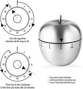 img 2 attached to ⏲️ UD Apple Kitchen Timer - Cute Stainless Steel Mechanical Countdown Timer for Cooking, Baking, Sports, and Kids - Loud Alarm - A003