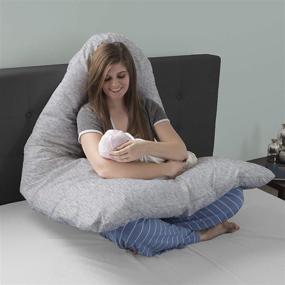 img 2 attached to 🤰 Lavish Home Gray Pregnancy Full Maternity Pillow: Ultimate Support & Comfort with Removable Cover and Contoured U-Shape Design - Back/Body Support Collection