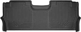 img 4 attached to 🚗 Husky Liners 14401: Weatherbeater 2nd Seat Floor Mat for 2017-19 Ford F-250/F-350 Crew Cab with Factory Storage Box - Black