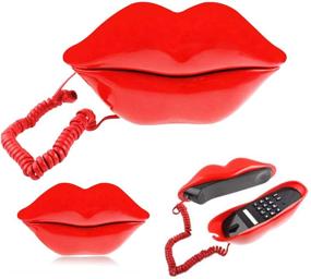 img 2 attached to 👄 TelPal Red Mouth Telephone: Cartoon Shaped Sexy Lip Phone for Home and Office - Corded Novelty Gift, Real Landline with Wired Connectivity – Furniture Decor