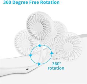 img 1 attached to 🌬️ Upgraded LUWATT Neck Fan with Color Changing LED - Hands-Free Portable USB Personal Mini Neckband Fan, 4000mAh Battery Operated Rechargeable Fan for Home, Outdoor, Camping, Sports - White