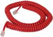 coiled telephone handset cord for use with pbx phone systems office electronics logo