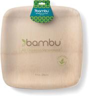 🍽️ bambu disposable bamboo plates - eco-friendly, square 11 inch, pack of 8, ideal for parties, weddings, events, and picnics logo