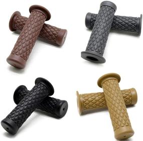 img 1 attached to Motocross Retro Hand Grips Motorcycle Cuffs Grips 22Mm Diamond Handlebar Eco-Friendly Rubber Universal Hand Grips For Vespa
