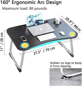 img 1 attached to 🛏️ XXL Multi-Function Bed Table Laptop: Lap Tray with Drawer, Beverage Holder, Ideal for Eating, Working on Bed/Couch/Sofa