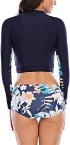 img 3 attached to 👙 swimall Women's Long Sleeve Rash Guard Two Piece Swimsuit Set - UPF 50+ Swimwear for Maximum Sun Protection