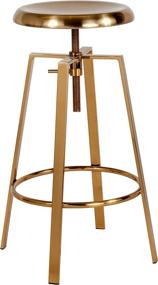 img 3 attached to 🪑 Gold Finish Swivel Lift Adjustable Height Seat Industrial Style Barstool by Flash Furniture Toledo