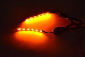 img 2 attached to 🚦 High Visibility Universal 2pc LED Motorcycle Bike Amber Turn Signal Blinker - 12 LED