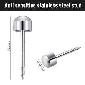 img 3 attached to 💎 Set of 20 Stainless Steel Body Ear Piercing Studs - Anti-sensitive, Rustproof Earrings for Salon & Home Use (Silver)