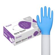 🧤 premium medium blue nitrile gloves: latex-free, powder-free, 100pcs for safe household cleaning and work logo