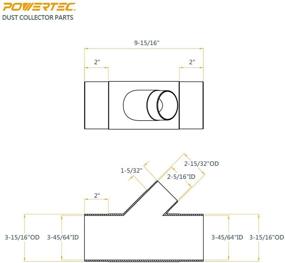 img 2 attached to 🔌 Black POWERTEC 70190 Y-Fitting, 4 x 2-1/2 Inch