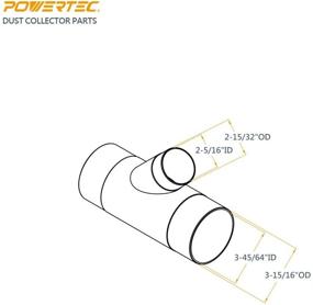 img 1 attached to 🔌 Black POWERTEC 70190 Y-Fitting, 4 x 2-1/2 Inch