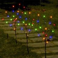 🎄 vanthylit pre-lit 3pk christmas twig branches pathway lights: waterproof 30'' 60 led multi color bulbs for outdoor & indoor decor логотип