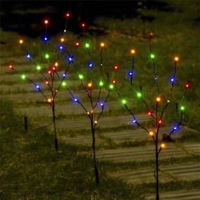 img 4 attached to 🎄 Vanthylit Pre-lit 3PK Christmas Twig Branches Pathway Lights: Waterproof 30'' 60 LED Multi Color Bulbs for Outdoor & Indoor Decor