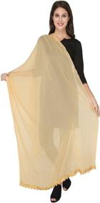 img 4 attached to Crochet Chiffon Dupatta Stole Scarf Women's Accessories