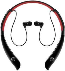 img 4 attached to Wireless Bluetooth Headphones Handsfree Black Red