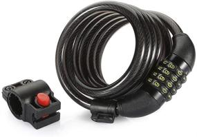 img 4 attached to 🔒 Titanker Bike Lock Cable: Self Coiling Combination Lock with Mounting Bracket - 1/2 Inch Diameter