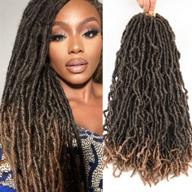 🔥 волосы wigenius nu faux locs: 18-дюймовые косички крючком натурального черного цвета - 6 пакетов, мягкие богини faux locs (18 ", t27) логотип