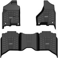 недорогие автомобильные коврики lasfit для dodge ram 1500/2500/3500 crew cab 2013-2018 и ram pickup 1500 classic crew cab 2019-2021 - всепогодные износостойкие передние и задние коврики из черного tpe логотип