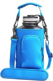 img 4 attached to Watruer Hydro Carrier: Neoprene Water Bottle Sleeve with Shoulder Strap & More - Fits HydroFlask, Yeti, and More!