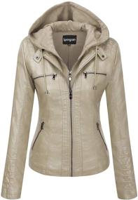 img 2 attached to Springrain Womens Casual Detachable Leather Women's Clothing and Coats, Jackets & Vests