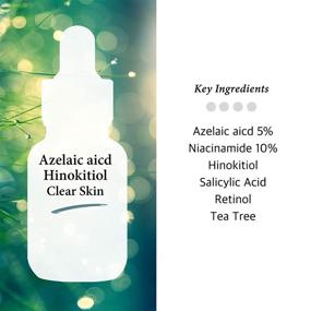 img 2 attached to 🌟 Clear Skin Facial Serum with Azelaic Acid, Tea Tree, Niacinamide 10%, Salicylic Acid, and Retinol - Fast & Efficient Formula for Cystic Acne, Age-Defying, and Trouble Skin Relief, 1 Fl Oz (30ml)