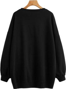 img 2 attached to 👕 SheIn Women's Crewneck Letter Print Sweatshirt: Stylish Pullover Top with a Trendy Twist