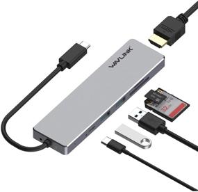 img 4 attached to 🔌 Wavlink 6-in-1 USB C Hub with HDMI 4K@30Hz, 2 USB 3.0 Ports, 100W PD Charging, SD/TF Card Reader | Compatible with MacBook Pro 2016+, MacBook Air 2018+, and Other Type C Devices