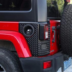 img 2 attached to 🚘 Black Tail Light Cowl Armor Cover Trim for Jeep Wrangler JK JKU (2007-2018) - RT-TCZ