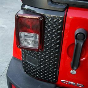 img 3 attached to 🚘 Black Tail Light Cowl Armor Cover Trim for Jeep Wrangler JK JKU (2007-2018) - RT-TCZ