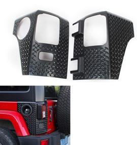 img 4 attached to 🚘 Black Tail Light Cowl Armor Cover Trim for Jeep Wrangler JK JKU (2007-2018) - RT-TCZ