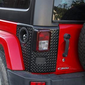 img 1 attached to 🚘 Black Tail Light Cowl Armor Cover Trim for Jeep Wrangler JK JKU (2007-2018) - RT-TCZ
