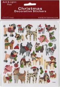 img 1 attached to 🎄 Multicolor Christmas Dogs Stickers - Tattoo King SK129MC-1512