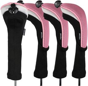 img 4 attached to 🏌️ Andux 4pcs/Pack Long Neck Golf Hybrid Club Head Covers with Interchangeable No. Tags - CTMT-02: Ultimate Protection for Your Hybrid Golf Clubs