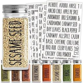 img 4 attached to 🏷️ 145 Preprinted Spice Jar Labels by Talented Kitchen: Clear Sticker, Water Resistant with Black All Caps Spice Names + Numbers for Rack Organization, Spice Jars. Enhanced SEO.