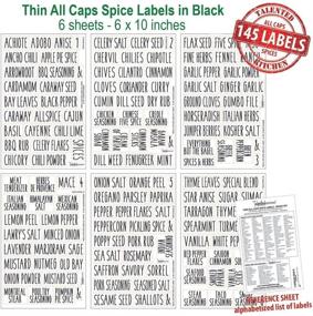 img 3 attached to 🏷️ 145 Preprinted Spice Jar Labels by Talented Kitchen: Clear Sticker, Water Resistant with Black All Caps Spice Names + Numbers for Rack Organization, Spice Jars. Enhanced SEO.