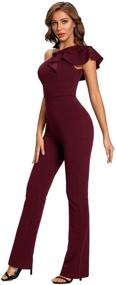 img 2 attached to 👗 SUGAR POISON Sleeveless Shoulder Jumpsuit: Trendy Women's Clothing for Jumpsuits, Rompers & Overalls