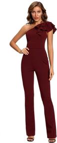 img 4 attached to 👗 SUGAR POISON Sleeveless Shoulder Jumpsuit: Trendy Women's Clothing for Jumpsuits, Rompers & Overalls