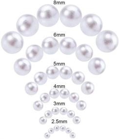 img 1 attached to 💎 Enhance Your Décor with PH PandaHall 1535pcs No Holes Imitated Pearl Beads - Perfect for Weddings, Birthdays, and Home Decoration