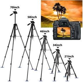 img 2 attached to 📷 EXCERCUS Camera Tripod: 72-inch 2-in-1 Aluminum Professional Kit for Canon Nikon DSLR Video Shooting