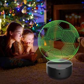 img 3 attached to 3D Lamp Soccer Gifts: 3D Night Light Illusion Ball Lamp with 7 Color Changing & Remote Control - Best Birthday and Christmas Gifts for Girls, Boys, and Kids