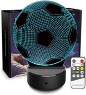 3d lamp soccer gifts: 3d night light illusion ball lamp with 7 color changing & remote control - best birthday and christmas gifts for girls, boys, and kids логотип