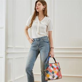 img 2 attached to Clearance Multi Color Shoulder Handbag Colorful 2B4008 Women's Handbags & Wallets